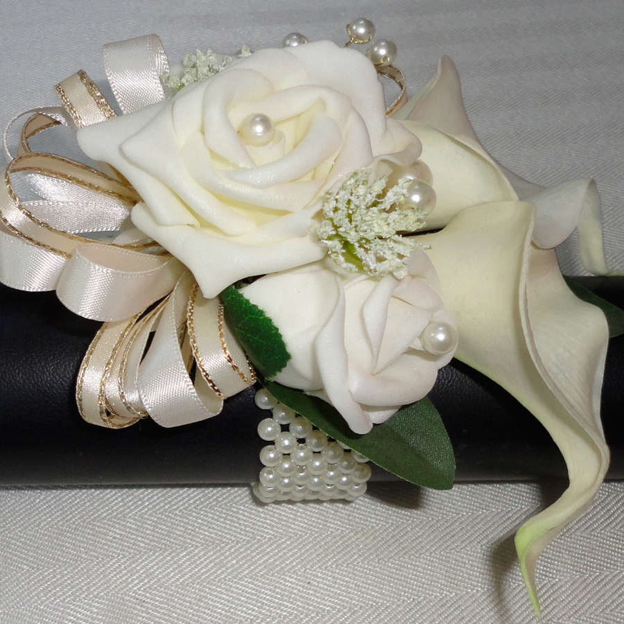Real Touch Calla Lily Wrist Corsage